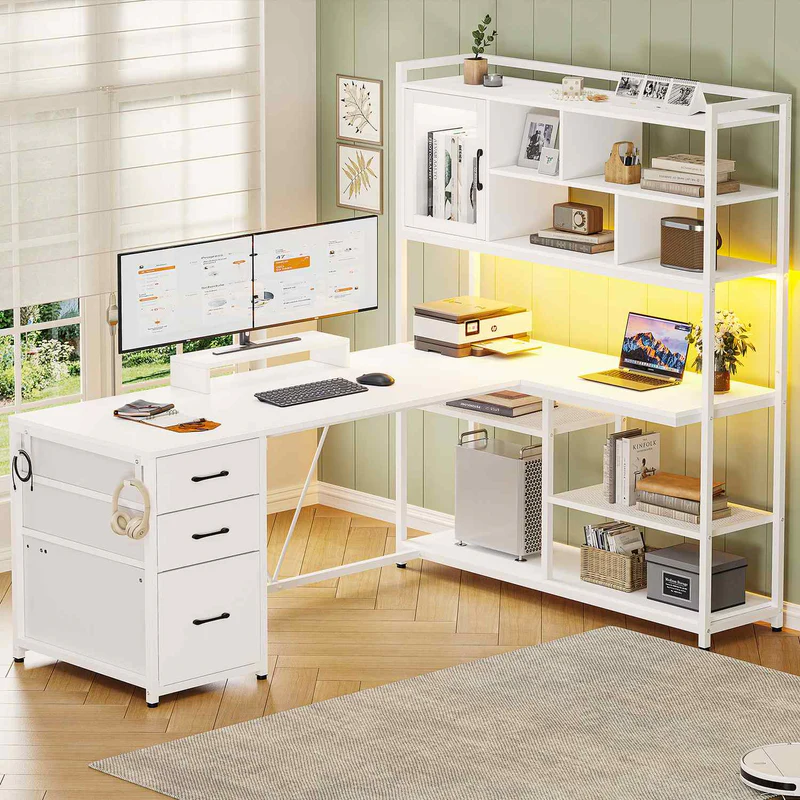 gaming-desk-white-engineered-wood-modern-58-inches-l-shaped