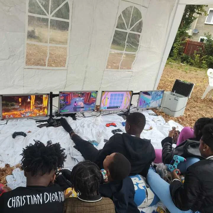 Outdoor gazebo gaming party in Catford